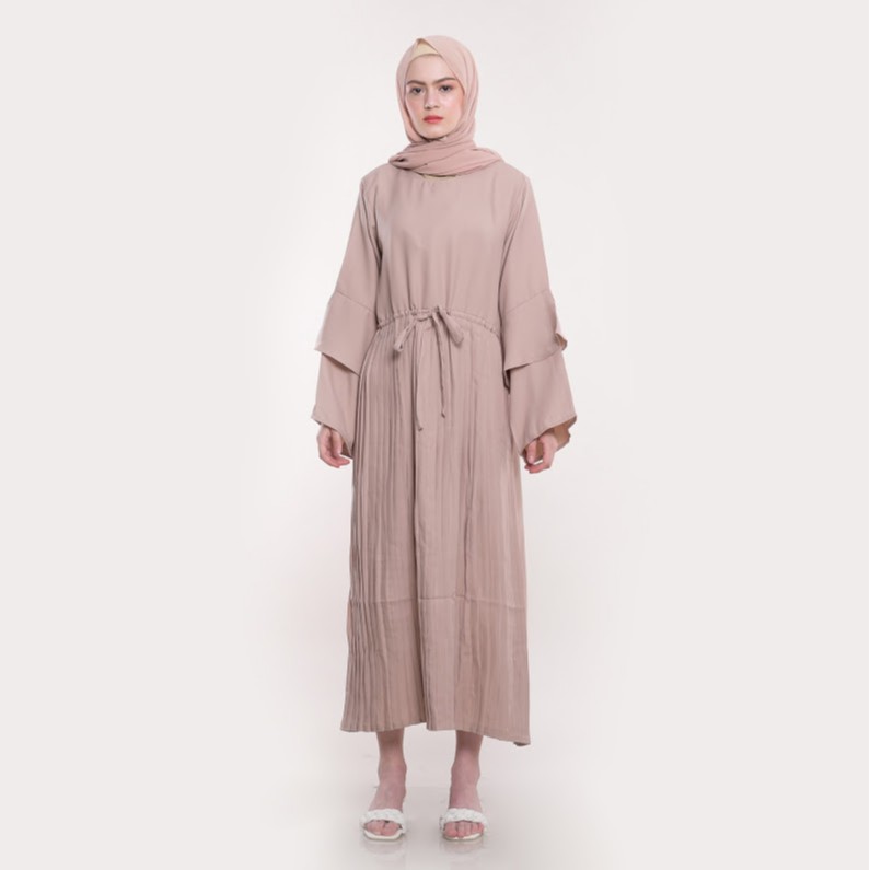 Aleeya Brand Gamis Ghina  Plisket Skrit