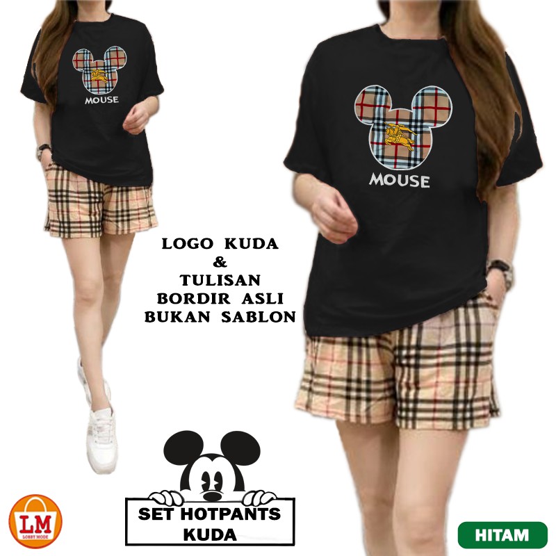 TERMURAH TERLARIS SETELAN HOTPANTS  KUDA Motif Lucu Printing Baju Santai TERBARU LMS 19349