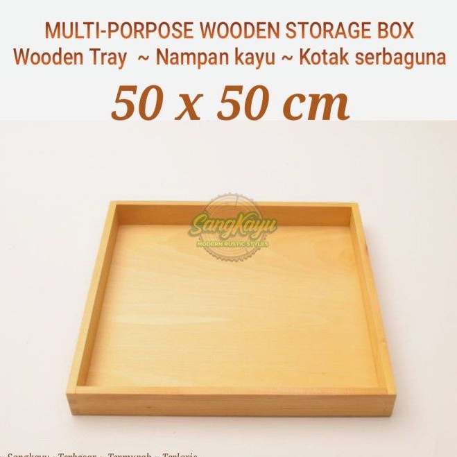 Wooden Tray 50x50 cm Nampan kayu Nampan saji kotak seserahan kayu - 50x50x2 CM