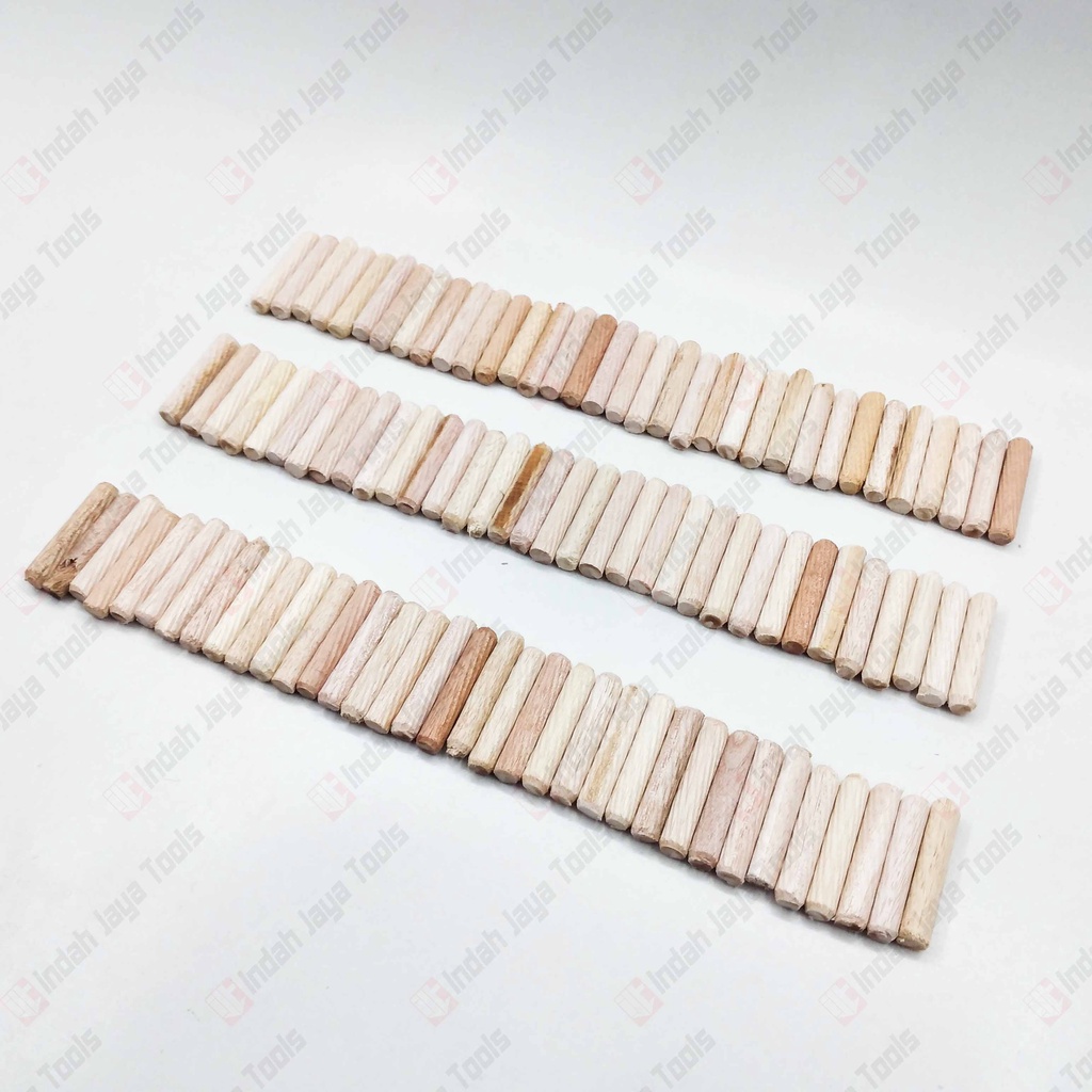 DOWEL Kayu Ulir 8 x 40 MM 100 Pcs Pen Sambungan Stik Kayu Bulat