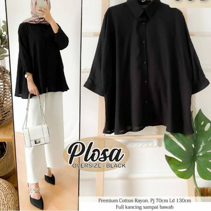Sudah READY.. Kemeja Wanita Jumbo LD 130 XXXL / Kemeja Polos Oversize
