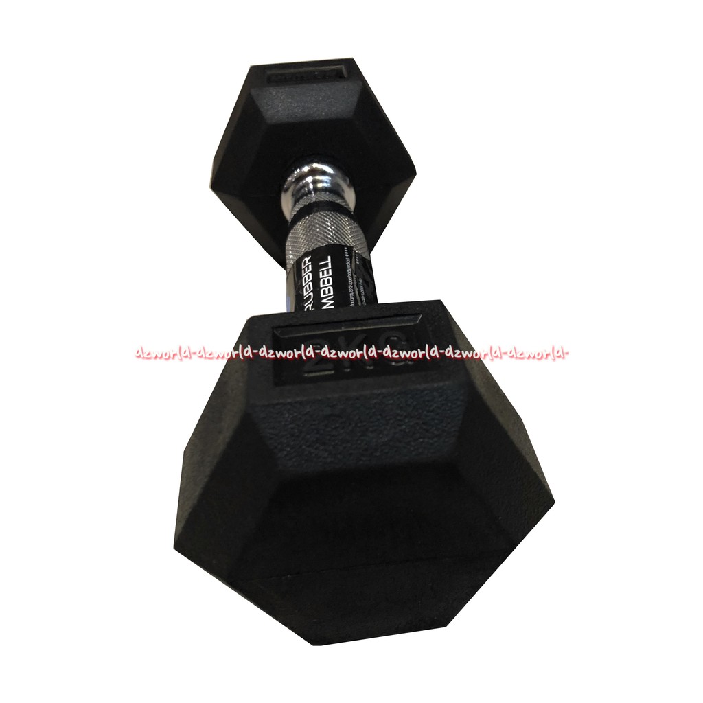 Berwyn Hex Rubber Dumbbell 2kg Black Barbel 2 Kg Hitam Olahraga Angkat Besi Dumbel Berwin Olah Raga Angkat Beban