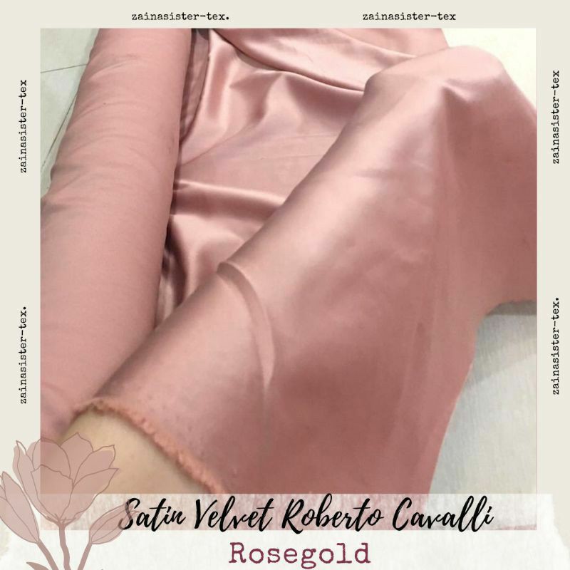 Kain Satin Velvet Roberto Cavalli Warna Rosegold Shopee Indonesia