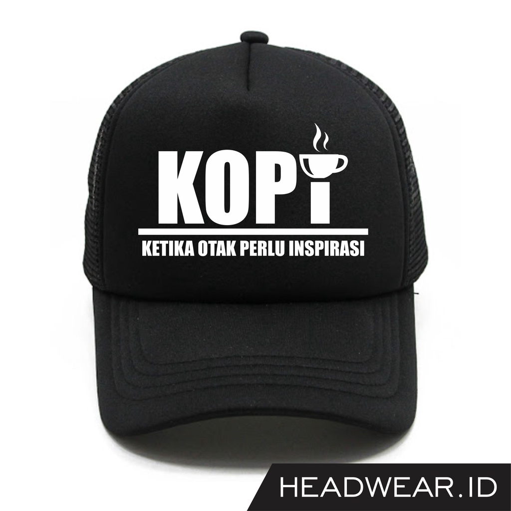 Topi Jaring Trucker kata-kata Custom "KOPI"