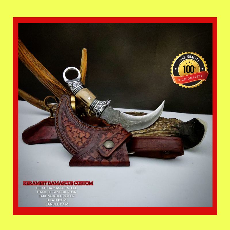 PISAU K3RAMBIT DAMASCUS CUSTOM SUPER TAJAM BERKWALITAS