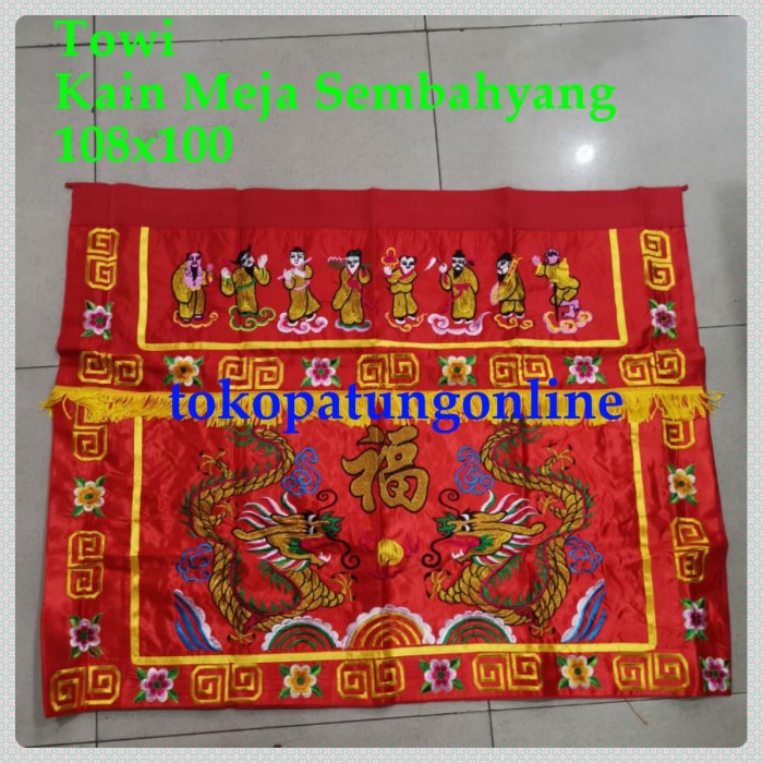 Towi Meja Altar - Towi Kain Merah Altar Sembahyang Naga New