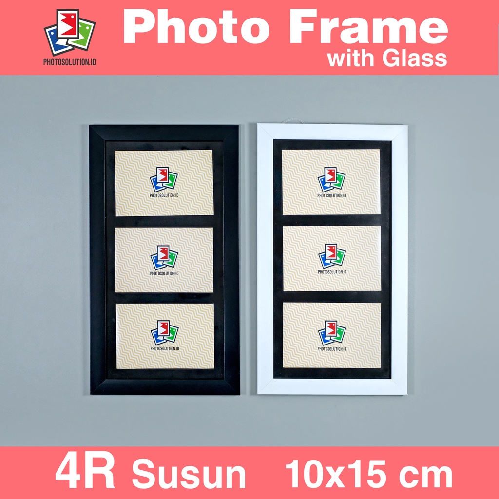 Bingkai Foto 4R Susun Landscape Mat Minimalis PAKAI KACA - Photo Frame FM25
