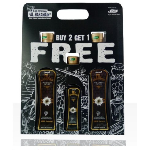 

al-haramain madu manis habbatusauda 500gr x 2 get 1 free 250gr