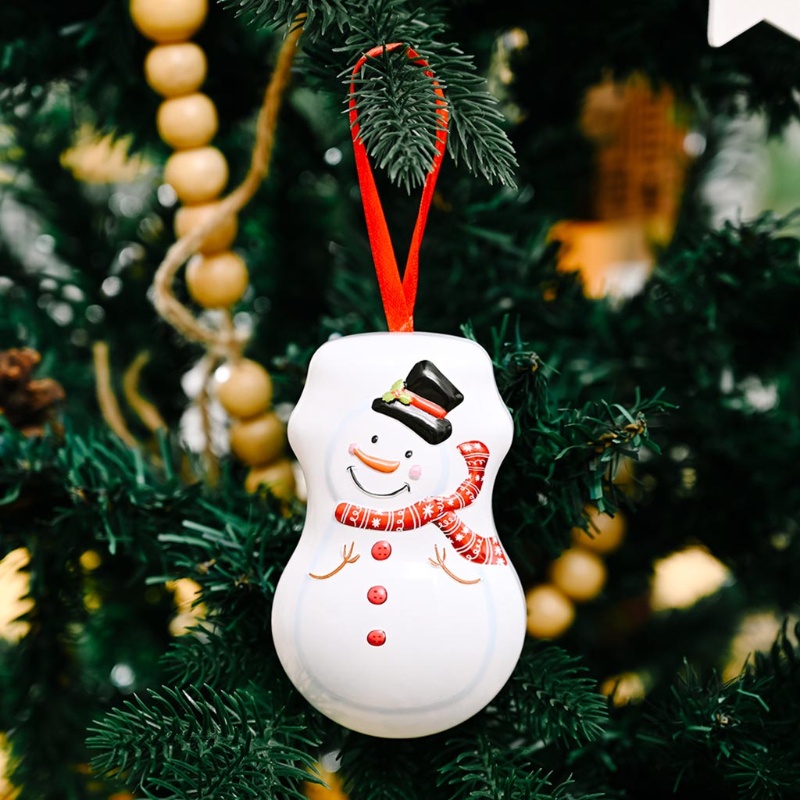 Toples Penyimpanan Permen Bentuk Labu Bahan Timah Untuk Pohon Natal