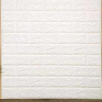 ✮ Wall Sticker Foam Brick 3D Batu Bata Putih 77cm x 70cm Tebal ➭