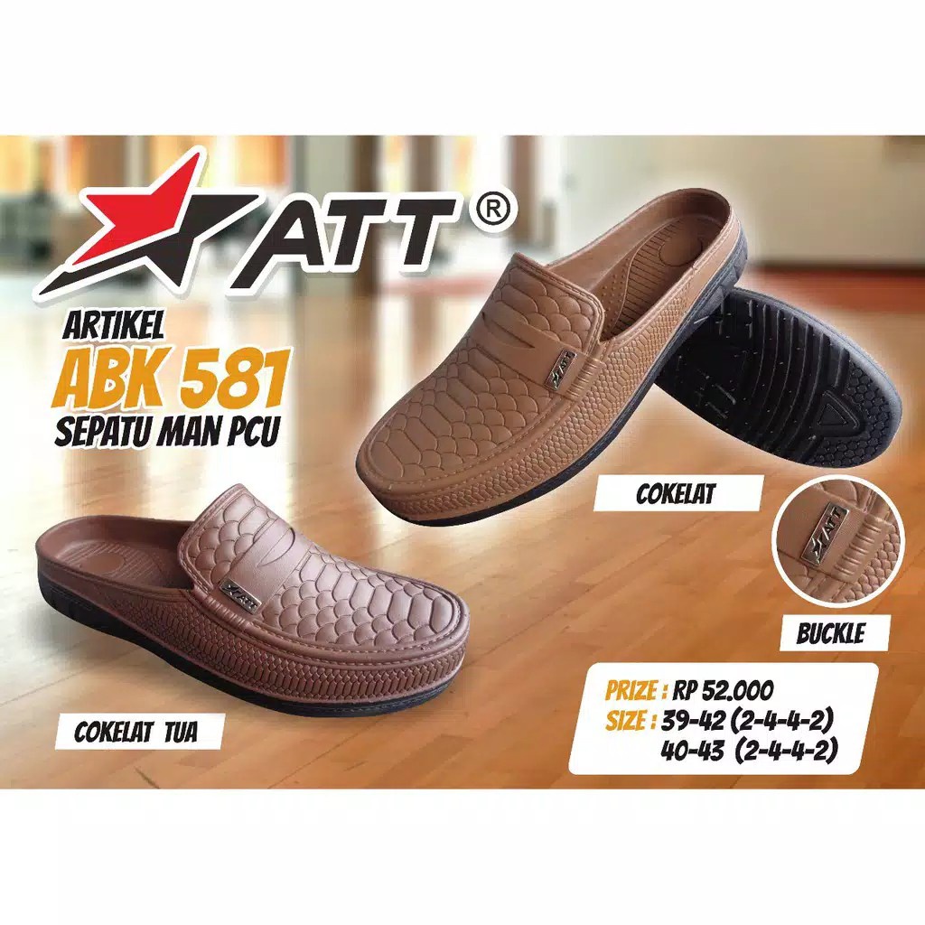 BB ATT ABK 581 Sepatu Sandal Sepatu Formal Tanpa Tali Bahan Karet Nyaman Dan Ringan