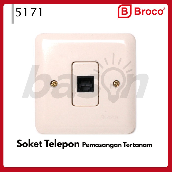 BROCO 5171 New Gee RJ11 Telephone Socket Outlet - Soket Telepon