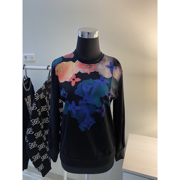 Kaos Lengan Panjang Hitam LV Premium fit to S-M-L