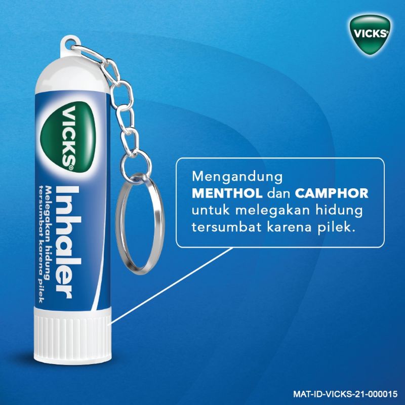 Vicks Balsem Inhaler Keychain 0,5ml Balsam Dewasa Hirup Redakan Pilek