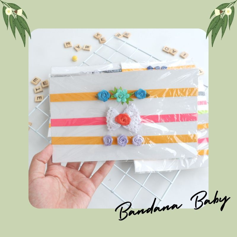 Bandana Karet Isi 3 pcs / Bandana Bunga / Bandana pita