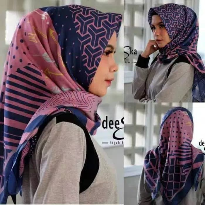 Order Langsung HIJAB DEENAY KW SEGIEMPAT MOTIF DEESKA PINK VOAL PREMIUM SCRAF Diskon