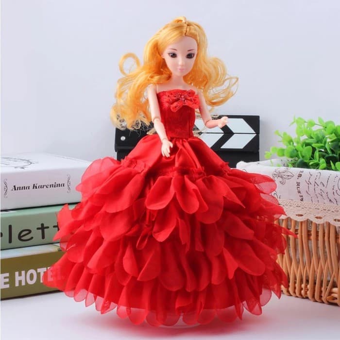 barokah barbie doll dress gaun pesta merah