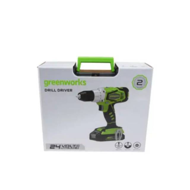 bor cordless 13mm tanpa kabel greenworks profesional batrai include 24v