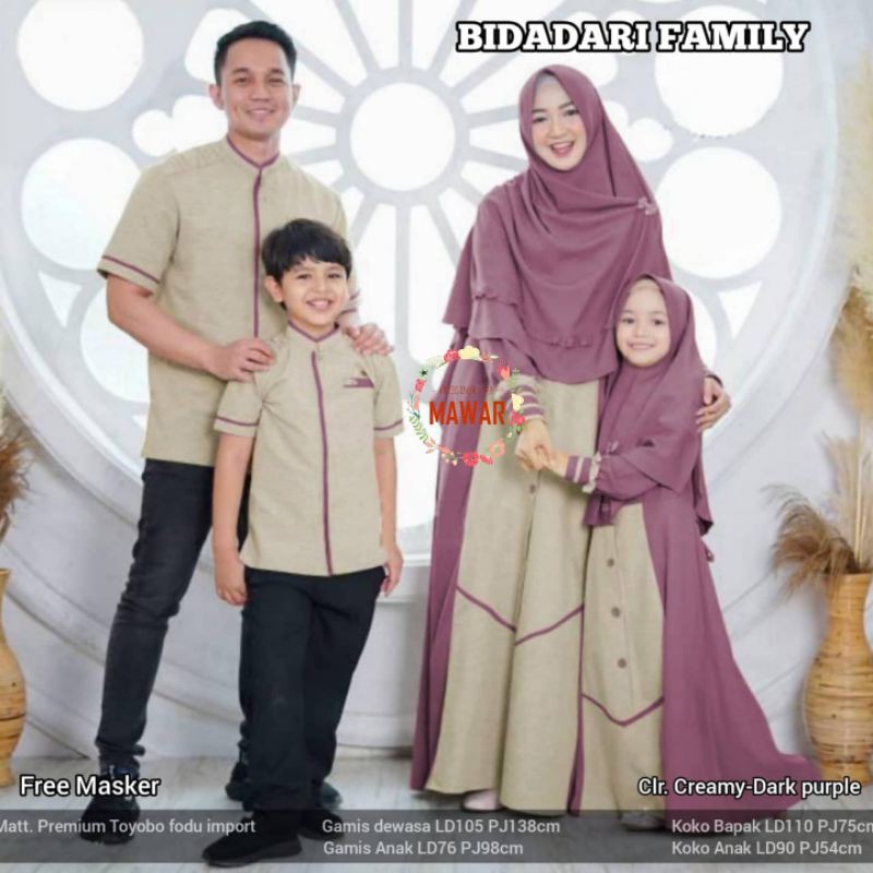 Reall Pict Bidadari Family Syari Couple Keluarga ori Mawar