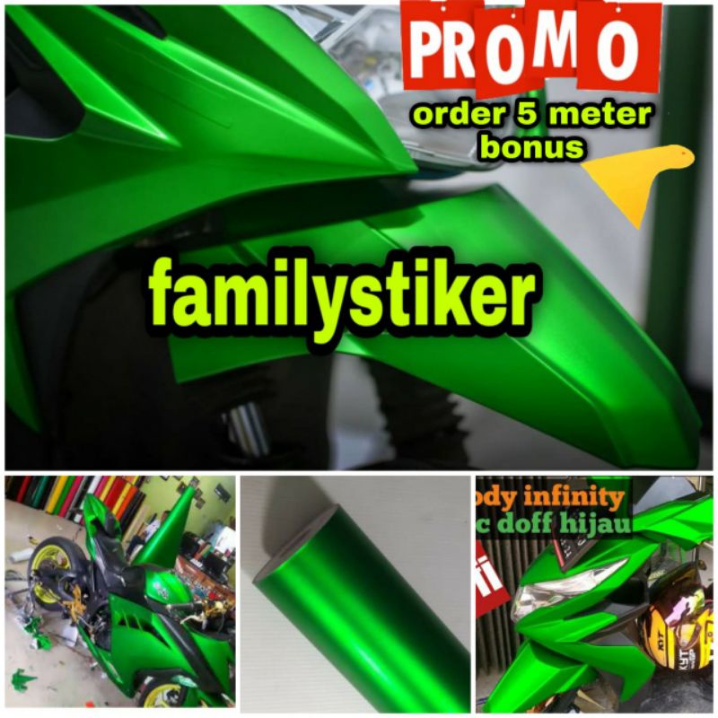 Sticker Motor Crom Hijau Skotlet Hijau Crome Doff Skotlet Motor Hijau Metalik Doff