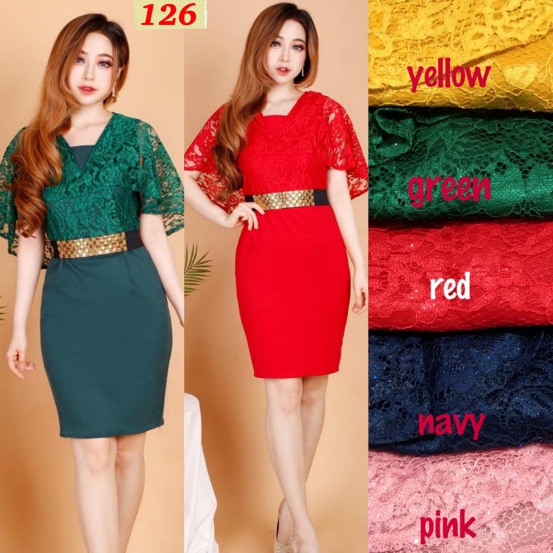 Kathryn collection # 126, Dres rok span scuba Import premium kombinasi brukat glite free belt