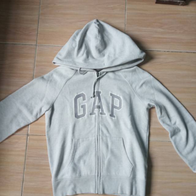Zip hoodie gap second nominus(sisa abu gelap logo samping)
