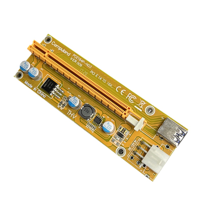 Btsg PCI Untuk Express 1X Ke 16X USB3.0 Kabel Ekstensi PCI-E Riser Card 6Pin 2xLE