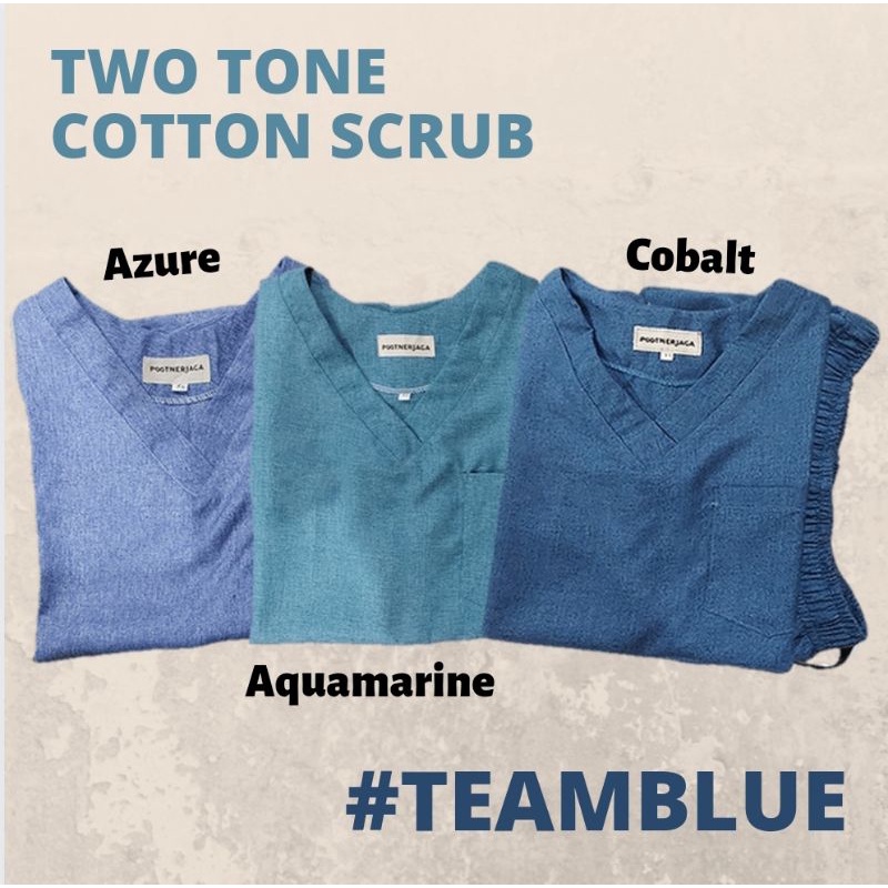 [TWO TONE COTTON] SCRUB/ BAJU JAGA/ BAJU OKA/ SCRUB DOKTER/ BAJU SERAGAM DOKTER TENAGA MEDIS