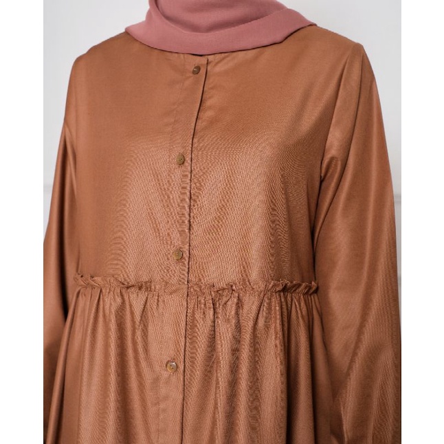 New-Tunik Wanita Toyobo/Baju Atasan Polos_Tunik Nadira Rempel Kancing Depan -Bahan Toyobo Premium