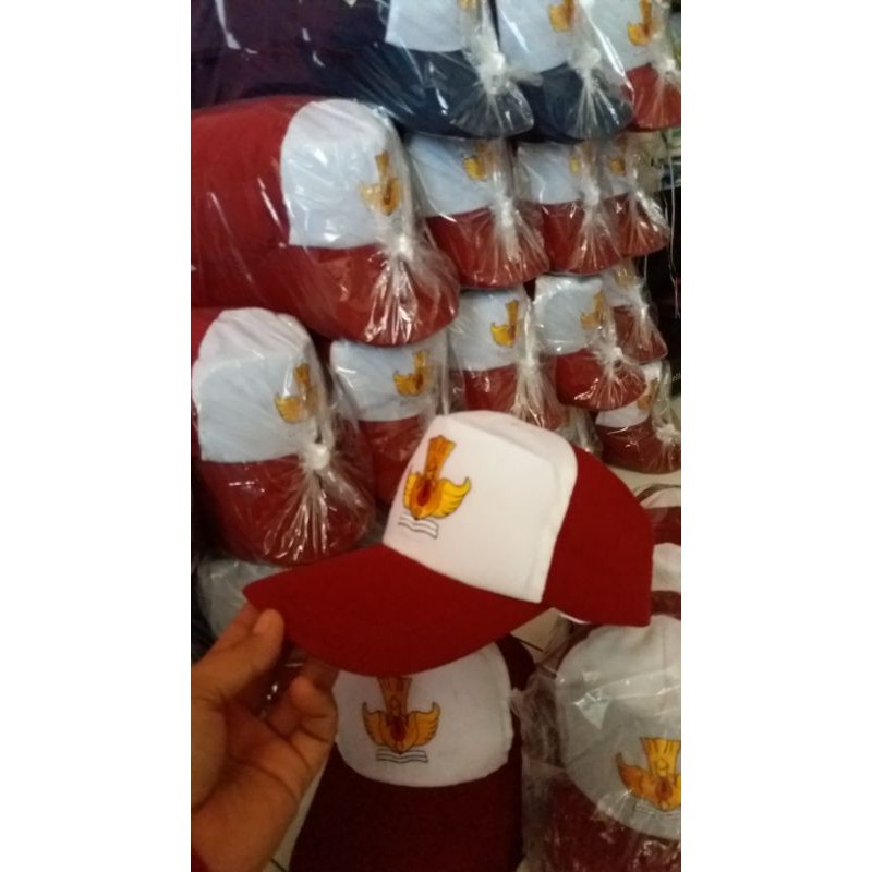 Topi sd merah putih /20pcs/perkodi