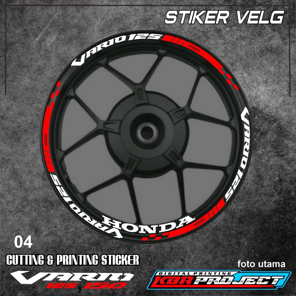 Stiker Velg VARIO 150 125 - Stikter Velg Variasi List Honda VARIO 150 125. 04 Design KBR PROJECT DIG