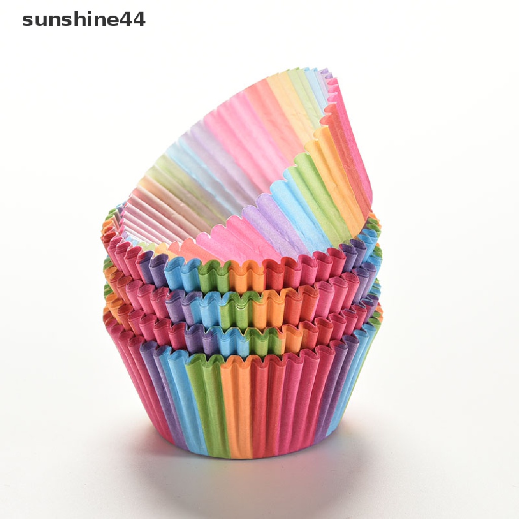 Sunshine 100pcs Kertas Cupcake / Muffin Warna-Warni