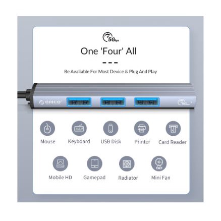 Type c to usb 3.0 2.0 hub orico 4 port mini 480Mbps 5Gbps aluminum ah-13 ah13 - Terminal usb3.0