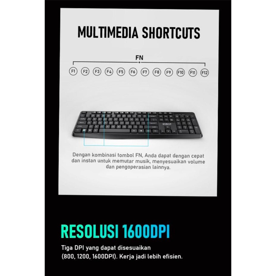 ROBOT KEYBOARD MOUSE WIRELLES KM3100