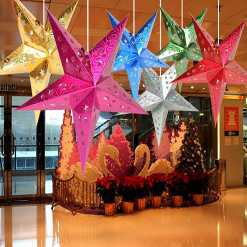 30cm Hanging Paper Star Festival Lampshade Wedding Birthday Party DIY Decoration Christmas Ornaments