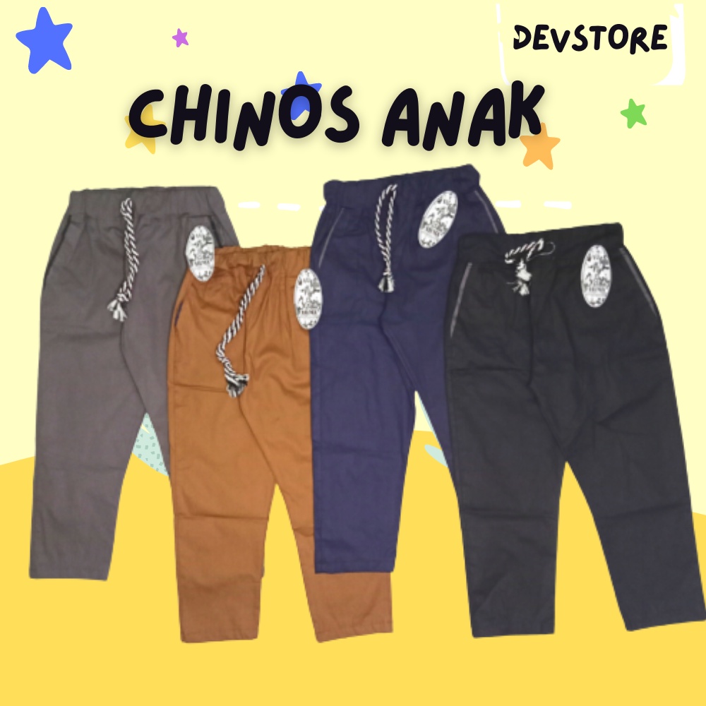 Celana Joger Chino Cinos  Anak 1 Sampe 7 Tahun (S M L XL XXL) Katun Jogger Anak Laki Laki