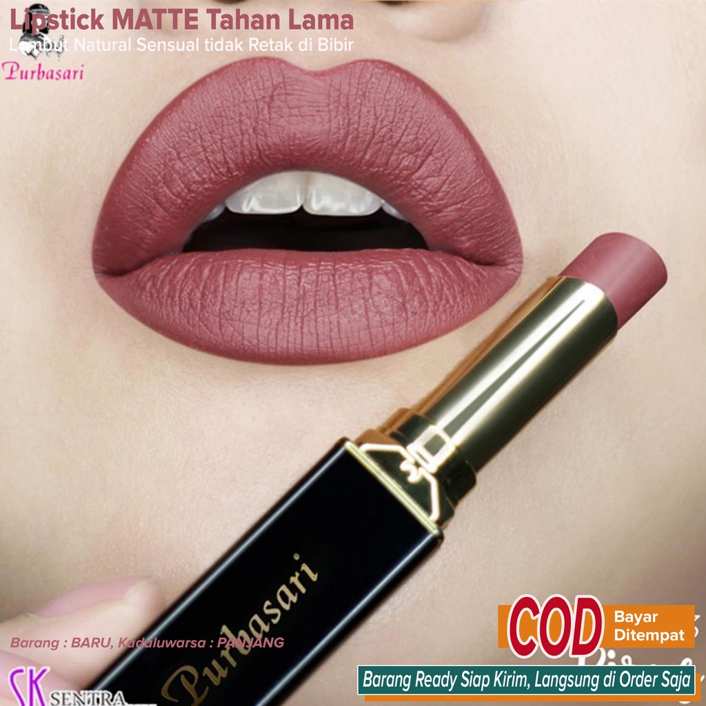 Lipstik Lipstick MATTE Tahan lama Lembab Anti Retak Warna Segar di Bibir ~ Purbasari Matte Lipstick 