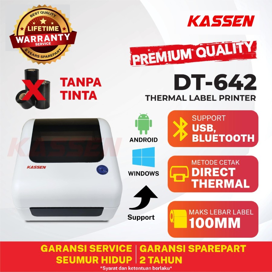 BARCODE PRINTER | KASSEN DT-642 | ORIGINAL | GARANSI RESMI