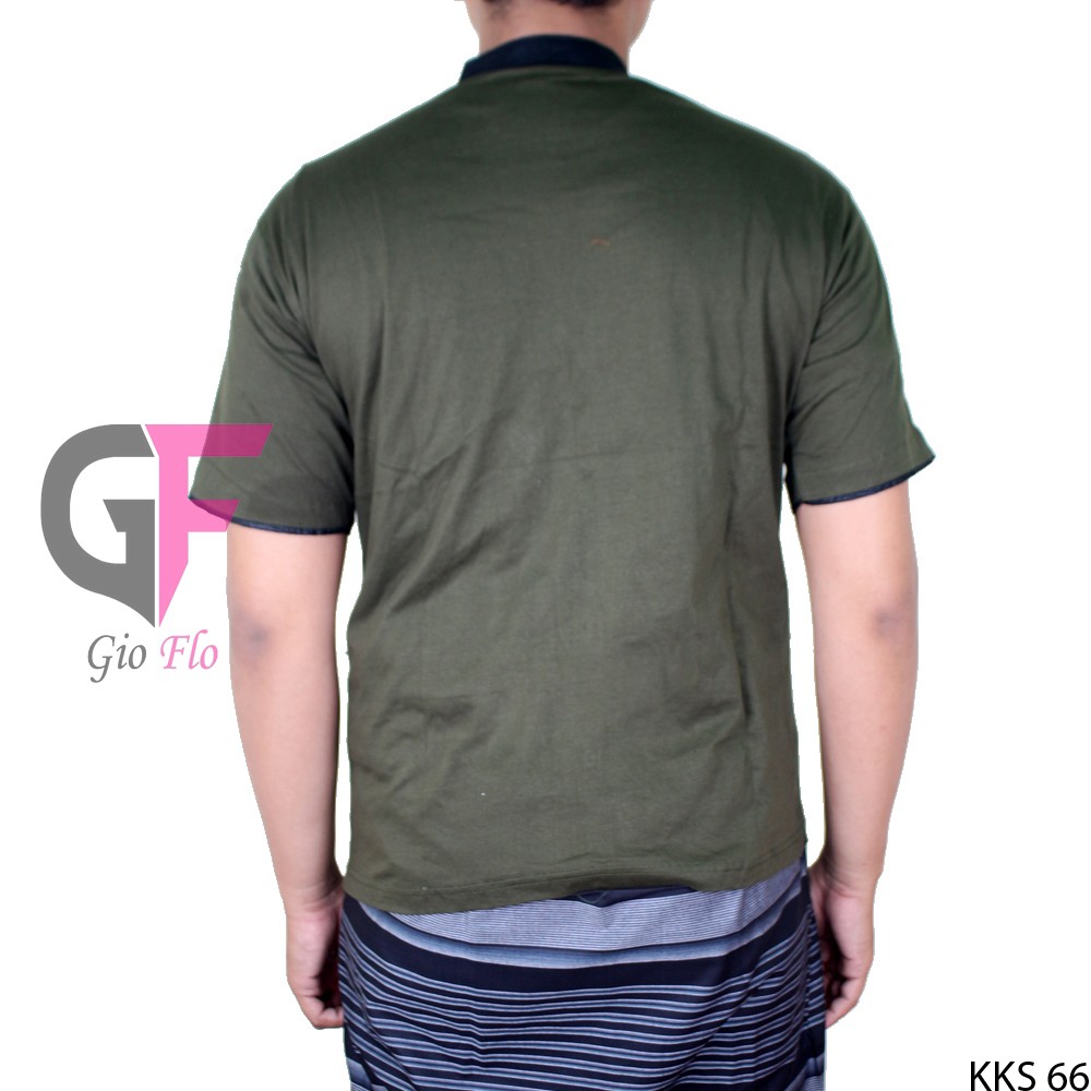 GIOFLO Baju Koko Kombinasi Pria Muslim Modern Green / KKS 66