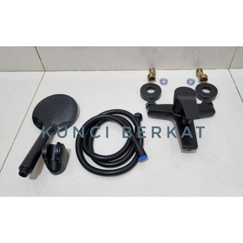 Kran Bathup Hitam/Keran Mixer Black/Panas Dingin/Bath up/ 2 in 1