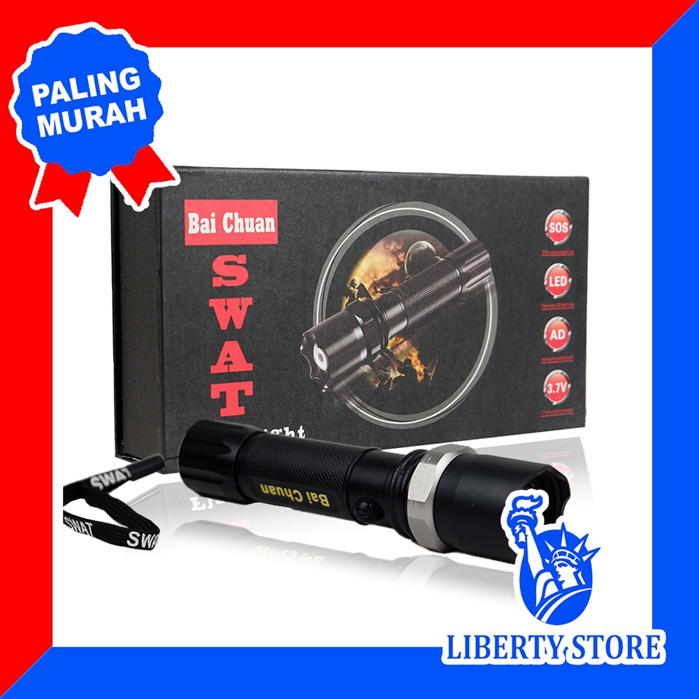 Senter LED SWAT LAMPU LASER 8460-1 Police Senter Swat 99000W