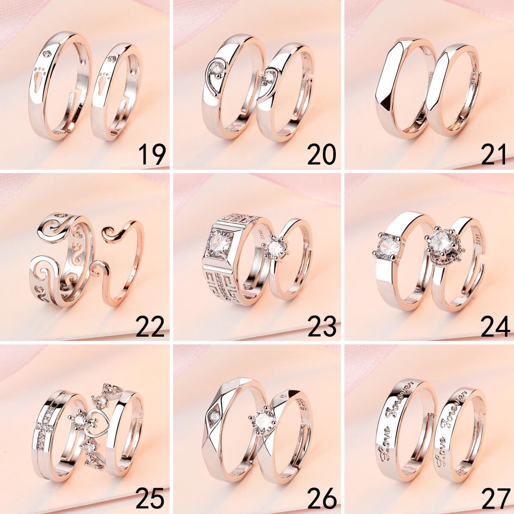 Cincin silver 925 Gaya Korea Italia Untuk Pasanganpriawanita