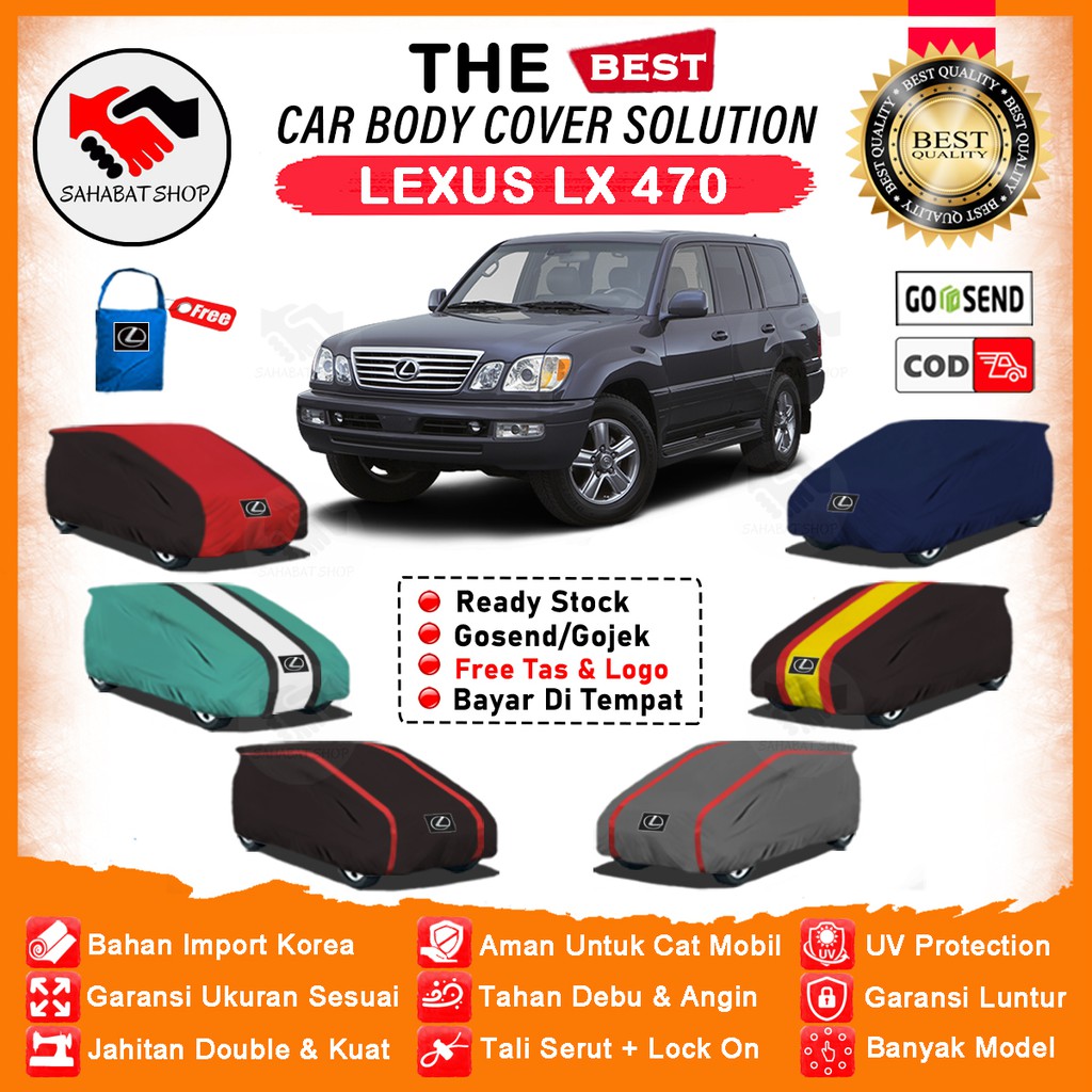 Sahabat Body Cover Mobil Lexus LX  / Sarung Penutup Lexus LX 470 Outdoor / Selimut Mantol Tutup Pelindung Pembungkus Jas Mantol Kelambu Kerudung Tutupan Bungkus Kerodong Terpal Mobil Lexus LX470 Waterproof Anti Air Model Orange