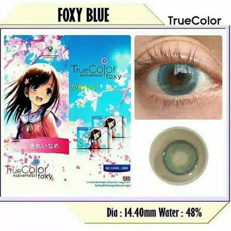 SOFTLENS TRUECOLOR FOXY TRUE COLOR NORMAL (GREY,BROWN,BLUE) mirip newbluk by IRISLAB