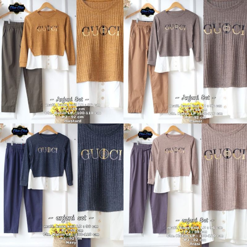 Anjani Set Setelan Celana Wanita Modis Kekinian
