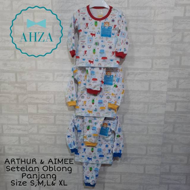 AHZA SETELAN PIYAMA OBLONG PANJANG BAYI SIZE S,M,L,XL