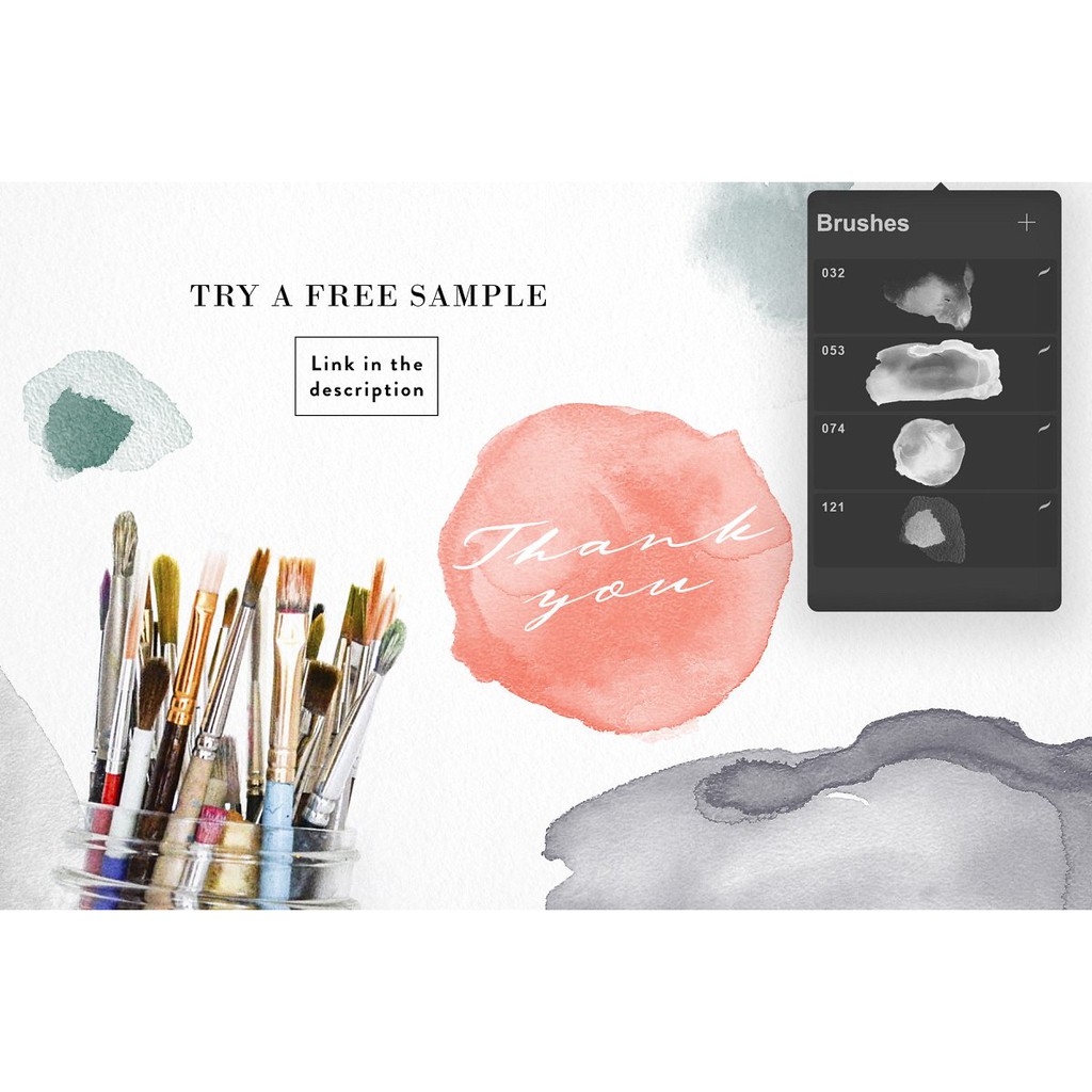 Procreate Brush - Abstract Watercolor Procreate Stamps Aesthetic Brush