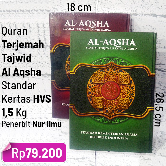 Quran AL AQSHA Terjemah Tajwid WARNA B5