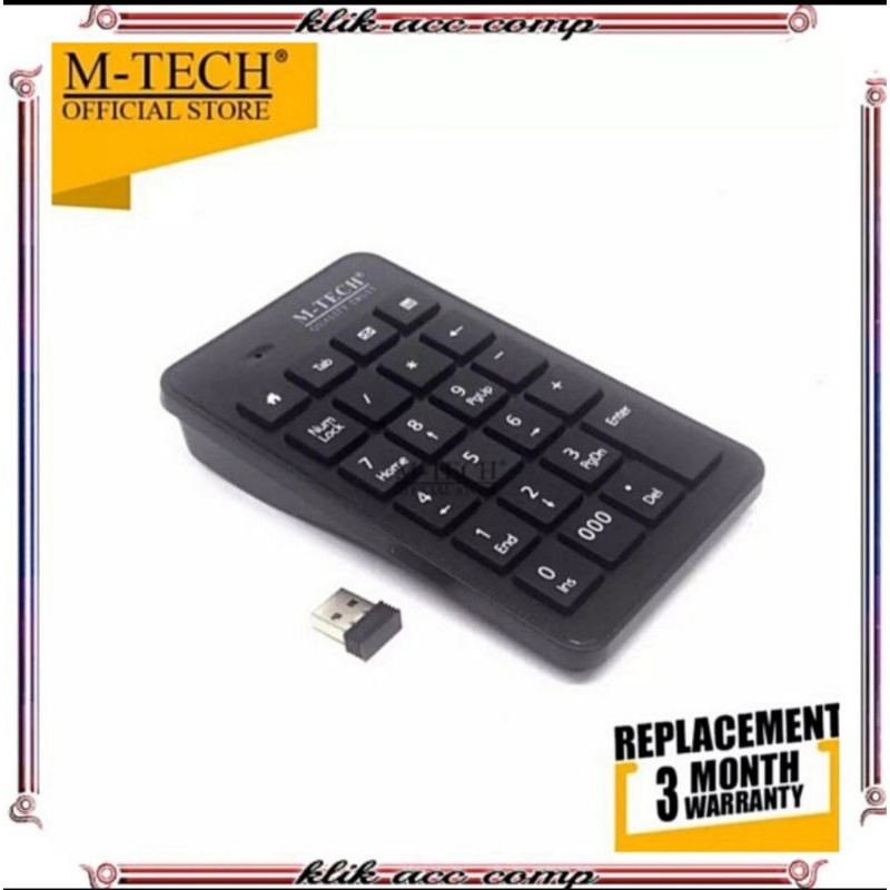 M Tech Keyboard Numeric Wireless USB 2.4GHz - Keypad Numerik Wireless