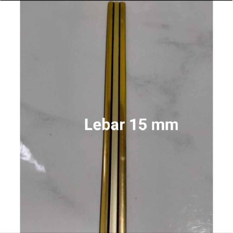 Lis Gold Akuarium Kaca Akrilik lemari Meja lebar 15mm. Permeter